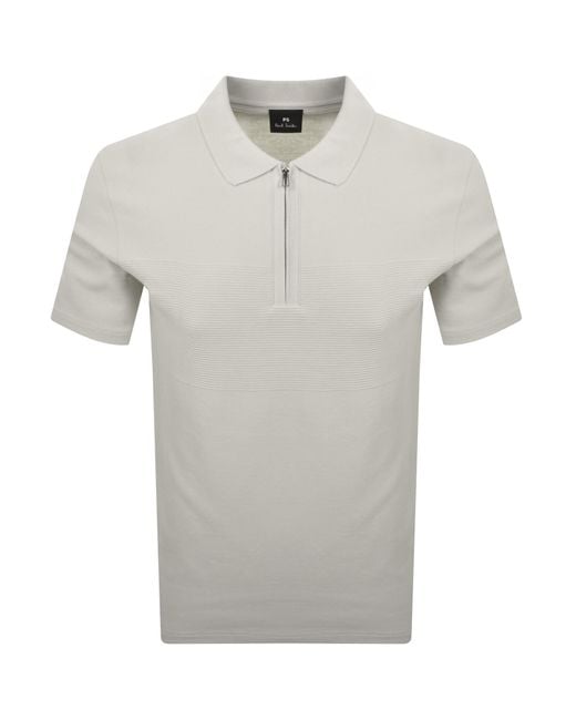 Paul Smith Gray Regular Fit Zip Polo for men