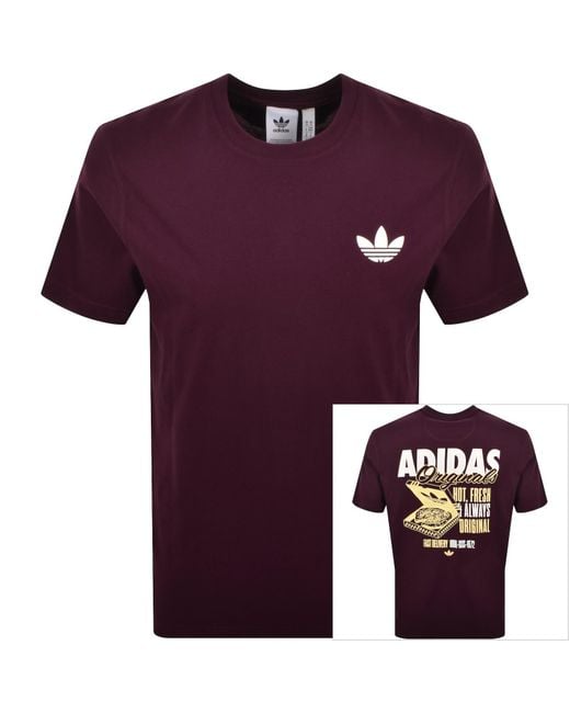Adidas Originals Purple Pizza Box T Shirt for men