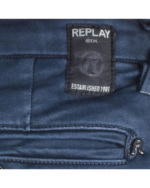 Replay Denim Zeumar Hyperflex Jeans in Navy (Blue) for Men - Lyst