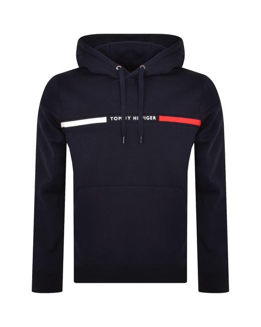 Tommy Hilfiger Blue Chest Insert Hoodie for men