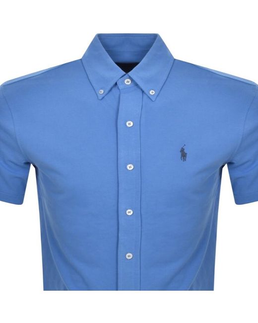 Ralph Lauren Blue Featherweight Mesh Shirt for men