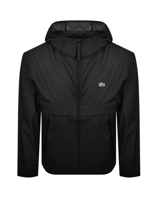 Lacoste Black Water Repellent Packable Jacket for men