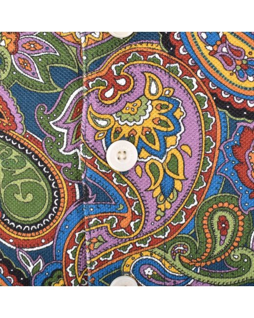 Pretty Green Blue House Paisley Polo T Shirt for men