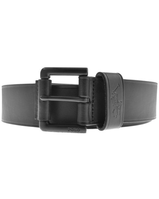 Ralph Lauren Black Polo Keep Leather Belt for men
