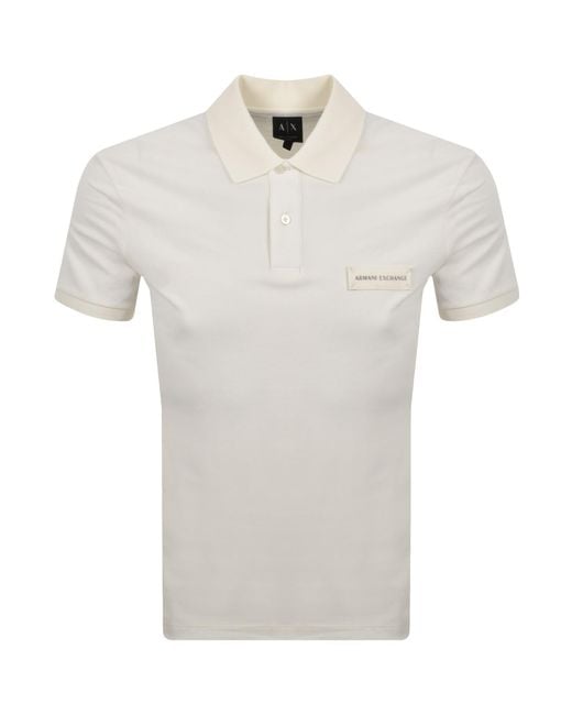 ARMANI EXCHANGE White Slim Fit Polo T Shirt for men