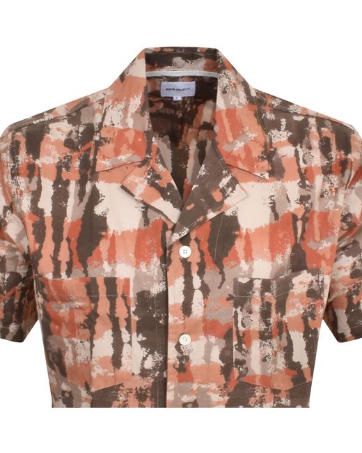 Norse Projects Brown Mads Relaxed Print Shirt for men