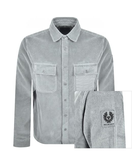 Belstaff Blue Fallgate Corduroy Overshirt Quarry for men