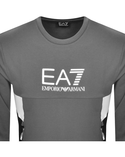 EA7 Gray Emporio Armani Logo Sweatshirt for men