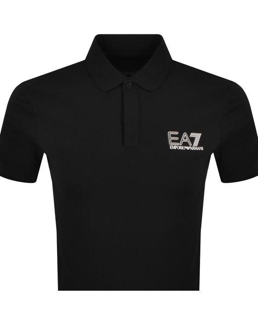 EA7 Black Emporio Armani Polo T Shirt for men