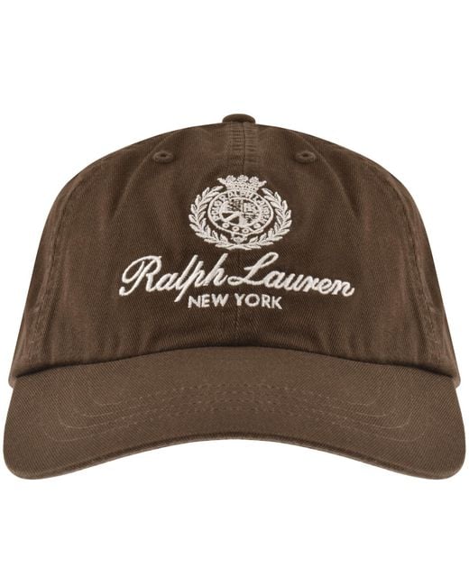 Ralph Lauren Brown Woven Baseball Cap for men