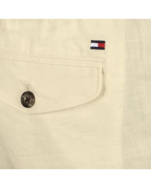 Tommy Hilfiger Natural Harlem Linen Shorts for men