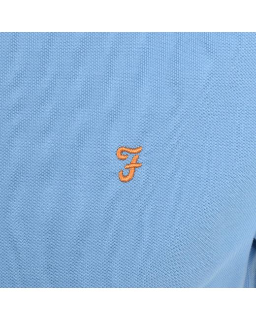 Farah Blue Bedingfield Tipping T Shirt for men