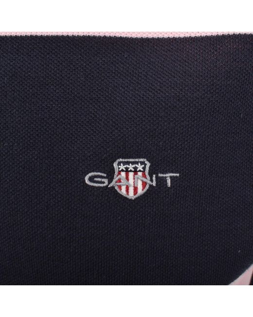 Gant Pink Block Stripe Polo T Shirt for men