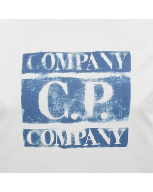 C P Company Blue Cp Company Logo T Shirt for men