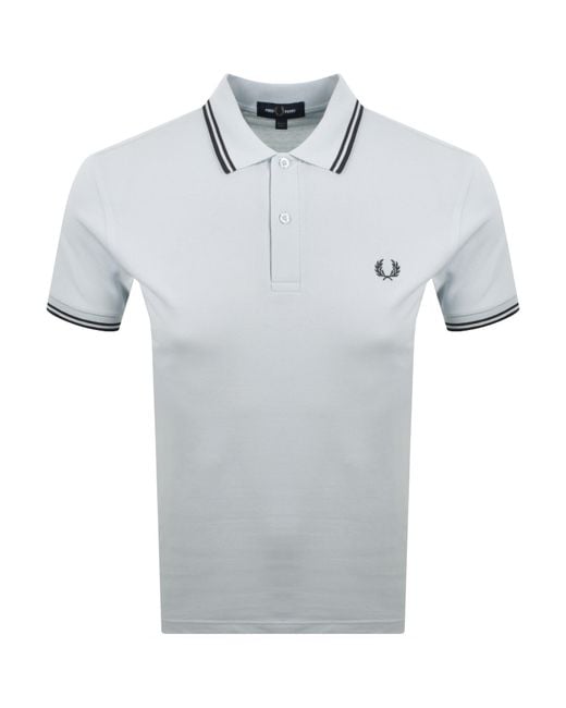 Fred Perry Gray Twin Tipped Polo T Shirt for men