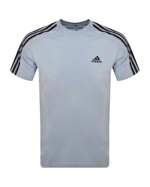 Adidas Originals Blue Adidas Sportswear 3 Stripes T Shirt for men