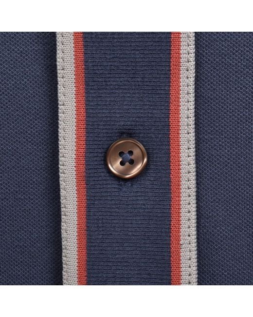 Paul Smith Blue Button Front Polo Shirt for men