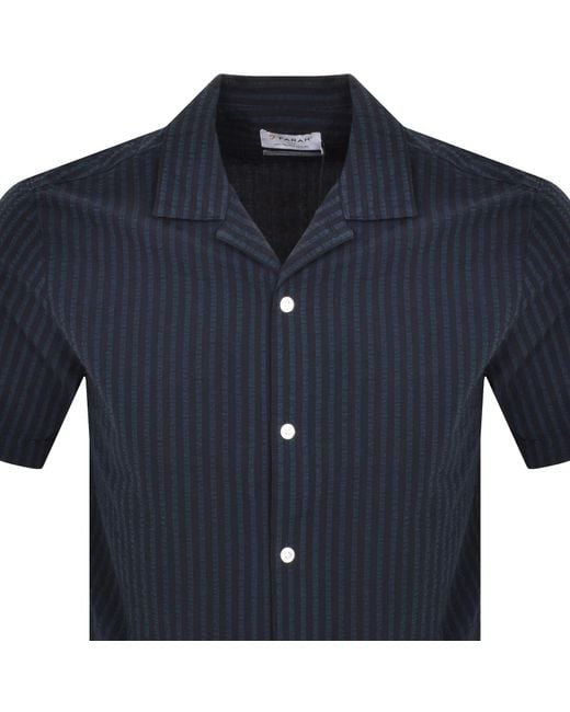 Farah Blue Brook Short Sleeve Shirt for men