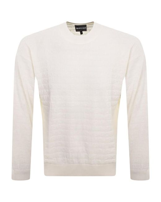Armani White Emporio Knit Pullover for men