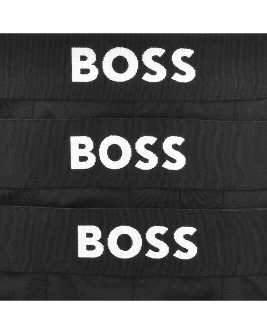 BOSS BUSINESS Black Boss One 3 Pack Mircofiber Stretch Trunks for men