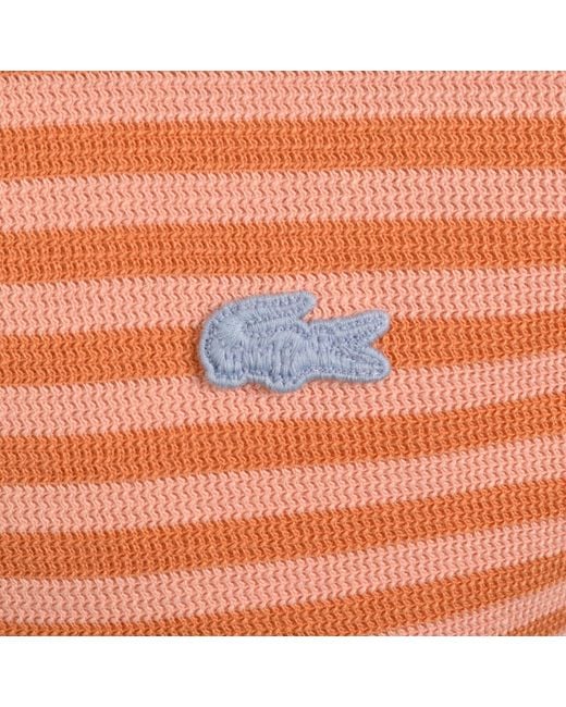 Lacoste Orange Stripe T Shirt Coral for men