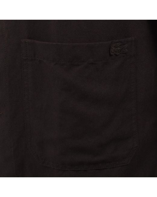 Lacoste Black Linen Blend Overshirt for men