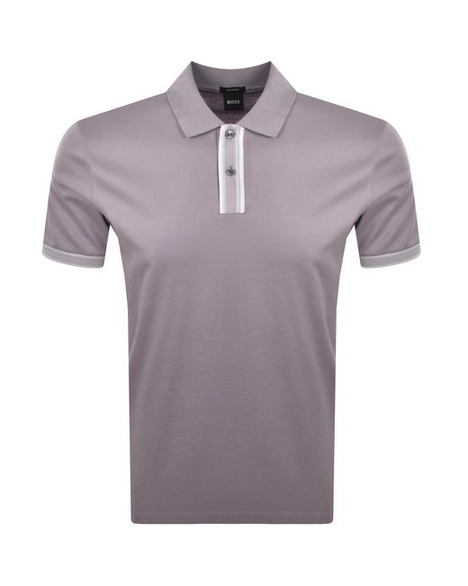 BOSS BUSINESS Purple Boss Parlay Polo T Shirt for men