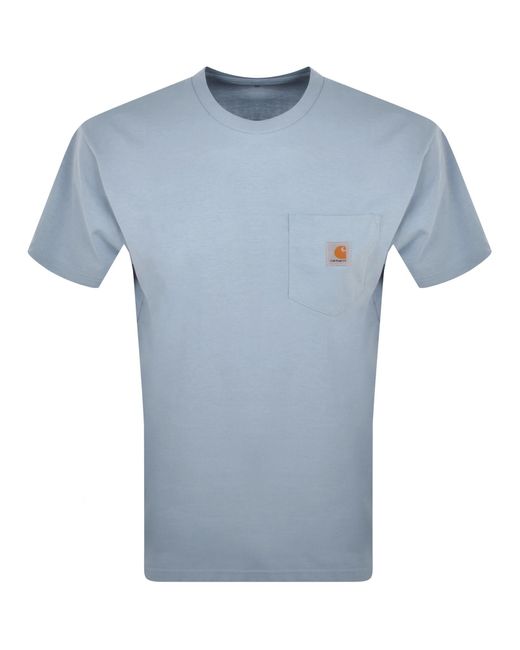 Carhartt Blue Pocket Short Sleeved T Shirt for men
