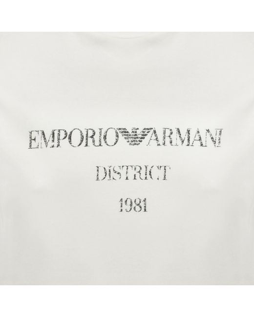 Armani White Emporio Logo T Shirt for men
