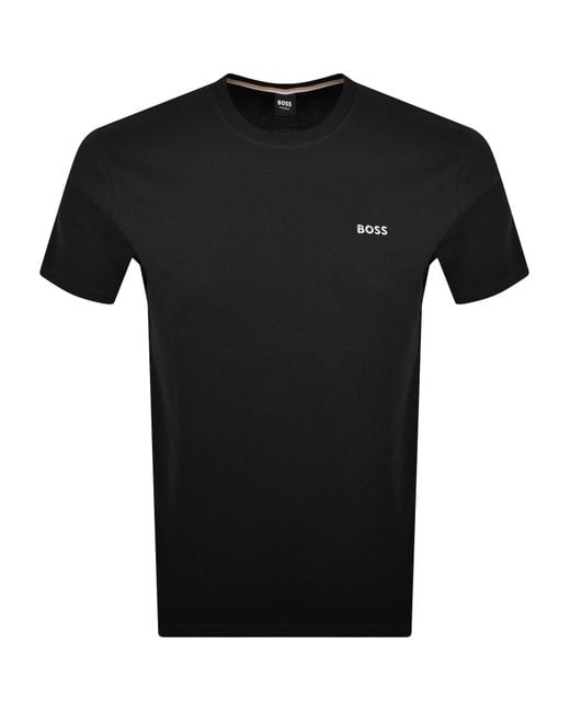 BOSS BUSINESS Black Boss Waffle T Shirt for men