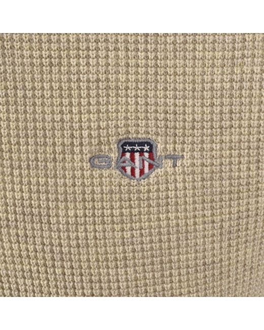 Gant Natural Micro Textured Crew Neck Jumper for men