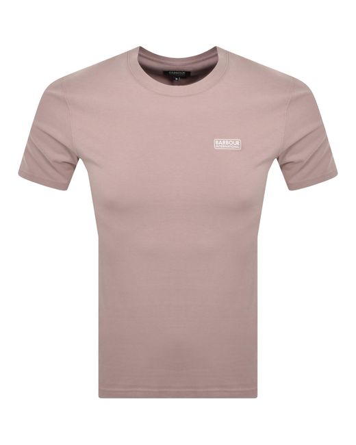 Barbour Pink Small Logo T Shirt for men