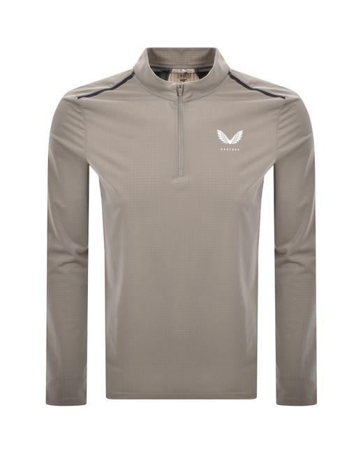Castore Gray Lightweight Quarter Zip T Shirt for men