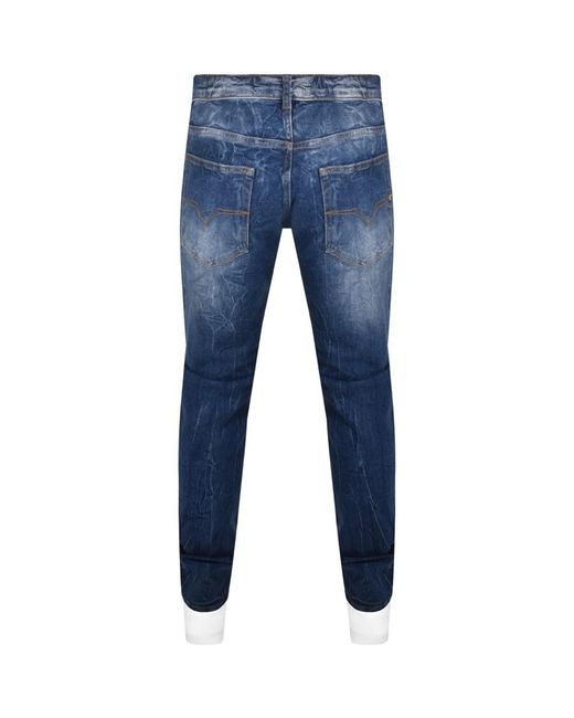 Versace Blue Couture Slim Milano Tape Jeans for men