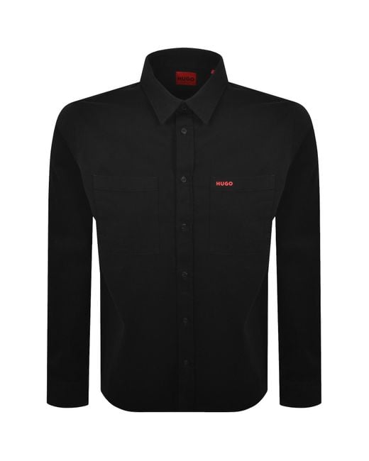 HUGO Black Straight Fit Egrin Shirt for men
