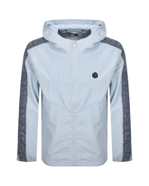 Pretty Green Blue Eclipse Tape Hooded Jacket for men