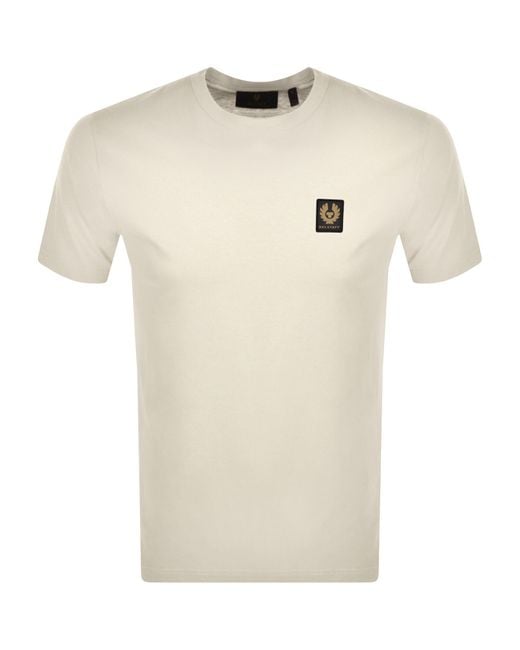 Belstaff Natural Short Sleeve Logo T Shirt for men