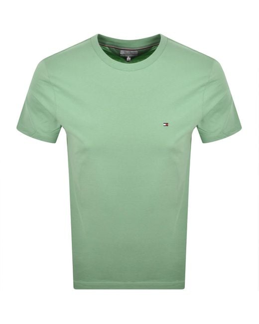 Tommy Hilfiger Green Essential Solid T Shirt for men