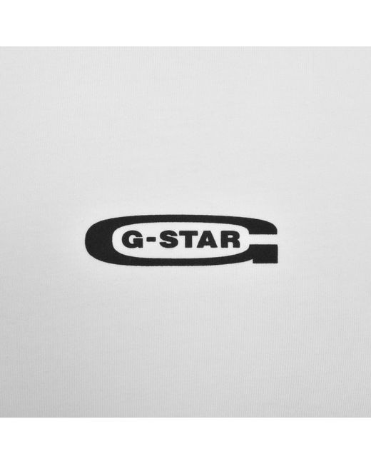 G-Star White G-Star Photo Print T Shirt for men