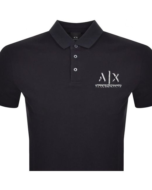 Armani Exchange Black Logo Polo T Shirt for men