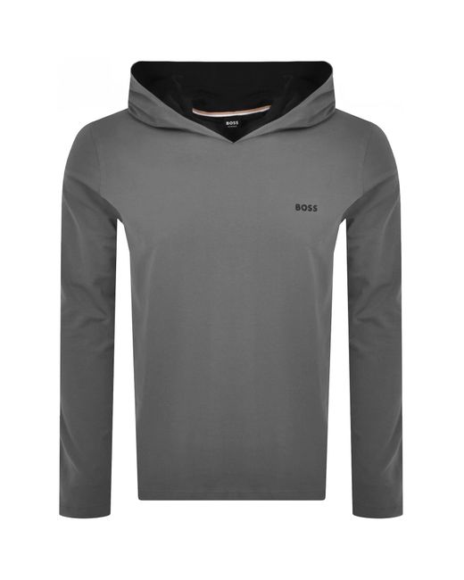 BOSS BUSINESS Gray Boss Mix And Match Hooded T Shirt for men