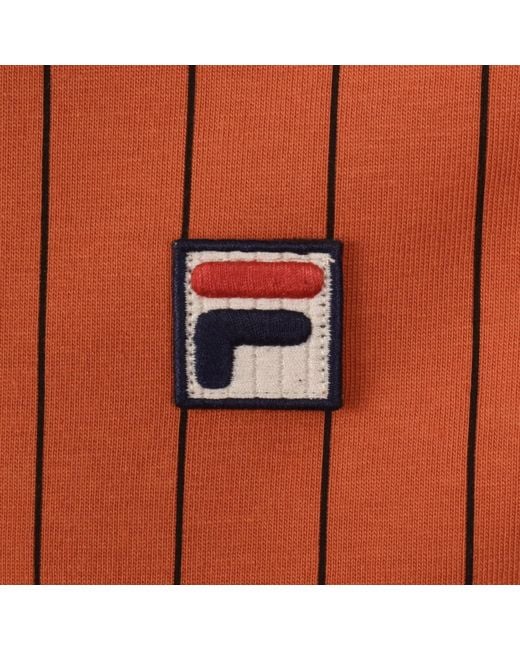 Fila Orange Fila Bb1 Stripe Polo T Shirt for men