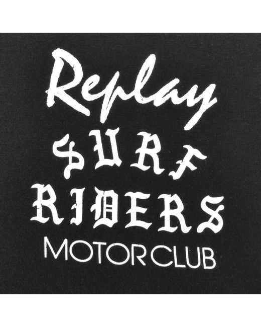 Replay Black Logo T Shirt for men