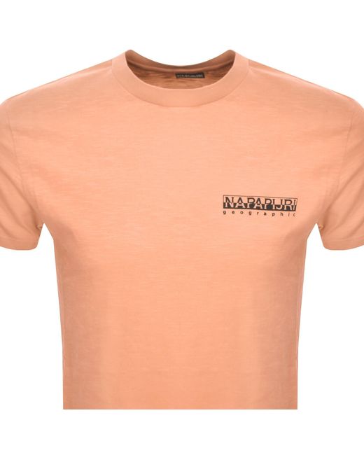 Napapijri Orange S Martre Short Sleeve T Shirt for men