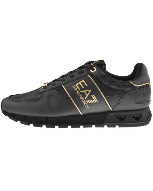 EA7 Black Emporio Armani Logo Trainers for men