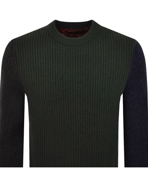 Barbour Black X Paul Smith Cable Knit Jumper for men