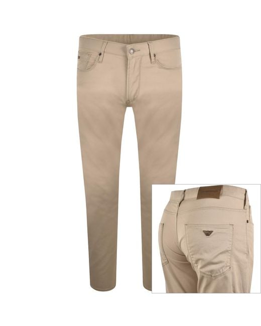 Armani Natural Emporio J06 Slim Fit Trousers for men
