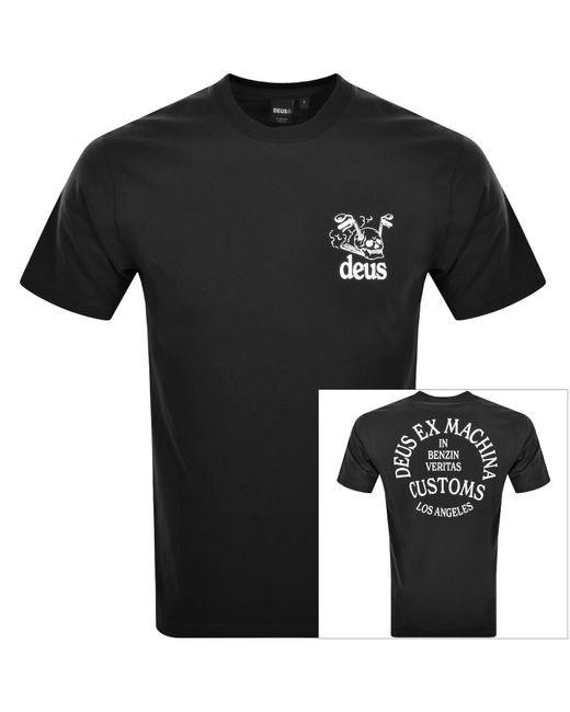 Deus Ex Machina Black Crossroad T Shirt for men