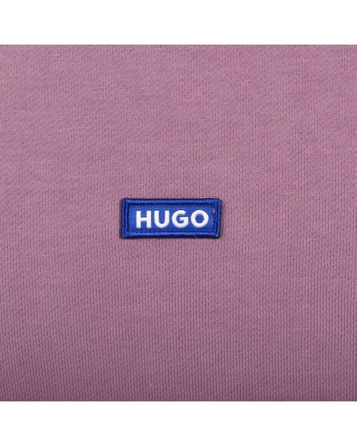 HUGO Purple Nieros Logo T Shirt for men