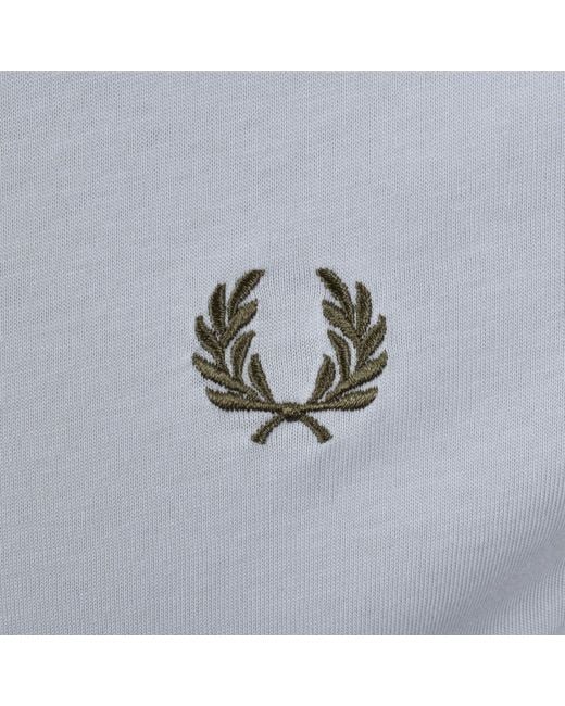 Fred Perry Gray Twin Tipped T Shirt for men